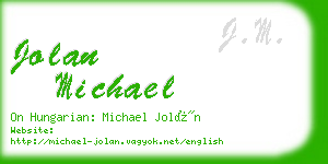 jolan michael business card